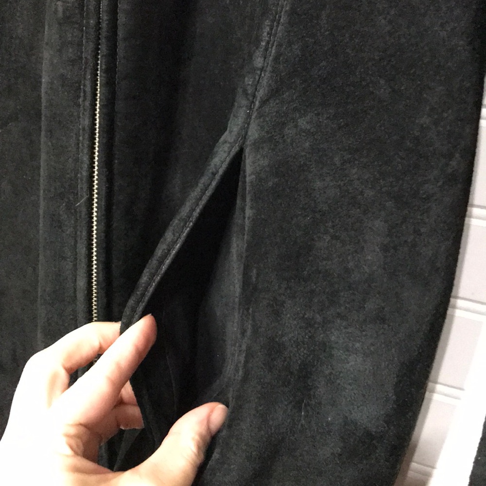 Black Suede Alfani Zip Jacket - Picture 6 of 7